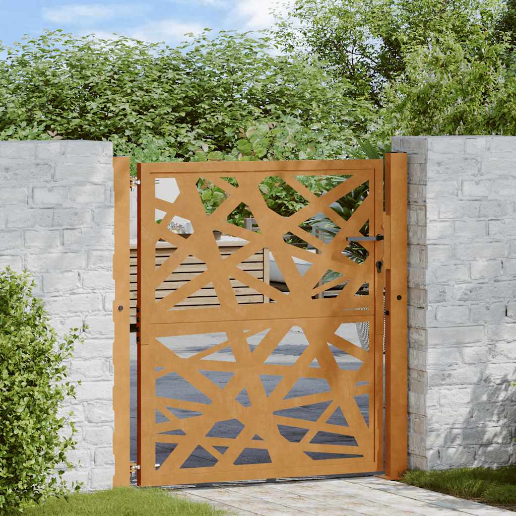 Cancello da giardino 100x100 cm acciaio corten