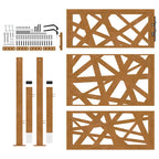Cancello da giardino 100x125 cm in acciaio corten design tagliato al laser