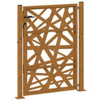 Cancello da giardino 100x125 cm in acciaio corten design tagliato al laser