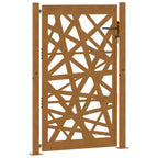 Cancello da giardino 100x150 cm in acciaio corten design tagliato al laser