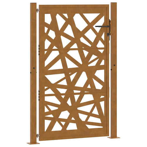 Cancello da giardino 100x150 cm in acciaio corten design tagliato al laser