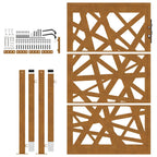 Cancello da giardino 100x150 cm in acciaio corten design tagliato al laser