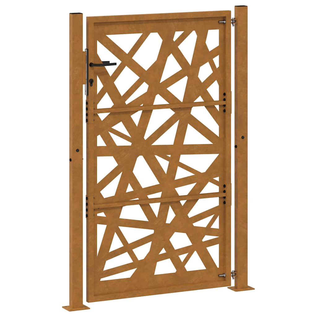 Cancello da giardino 100x150 cm in acciaio corten design tagliato al laser