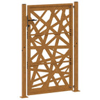 Cancello da giardino 100x150 cm in acciaio corten design tagliato al laser