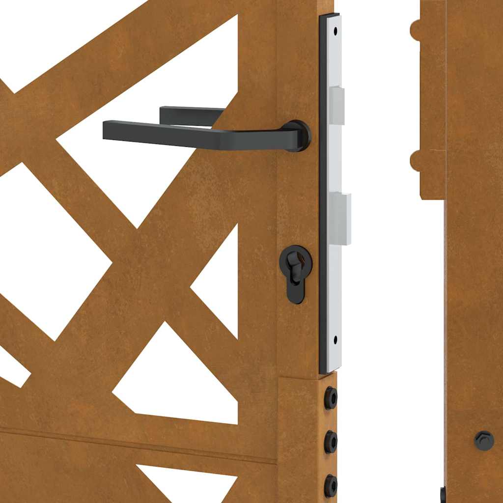 Cancello da giardino 100x150 cm in acciaio corten design tagliato al laser
