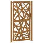 Cancello da giardino 100x175 cm in acciaio corten con design tagliato al laser