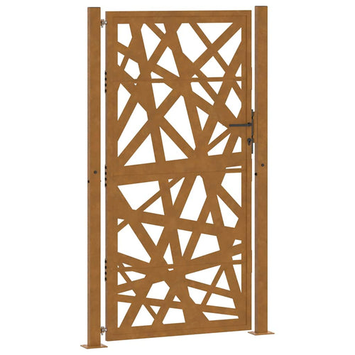 Cancello da giardino 100x175 cm in acciaio corten con design tagliato al laser
