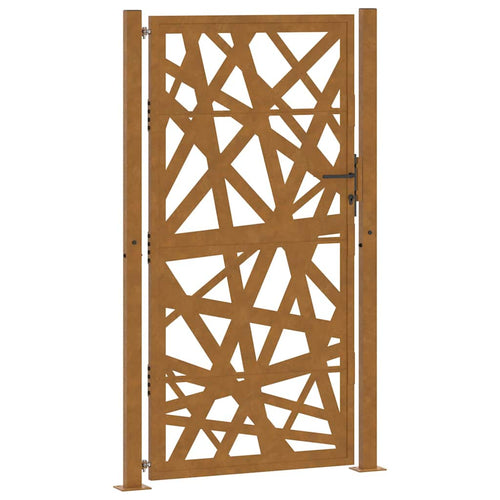Cancello da giardino 100x200 cm in acciaio corten design tagliato al laser