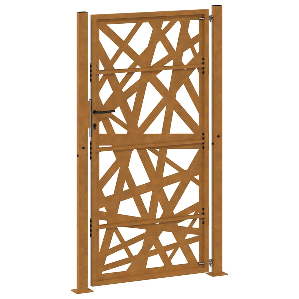 Cancello da giardino 100x200 cm in acciaio corten design tagliato al laser