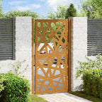 Cancello da giardino 100x200 cm in acciaio corten design tagliato al laser