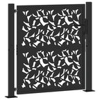 Cancello da giardino nero 100x100 cm in acciaio con design a foglia