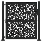 Cancello da giardino nero 100x100 cm in acciaio con design a foglia