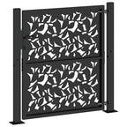 Cancello da giardino nero 100x100 cm in acciaio con design a foglia