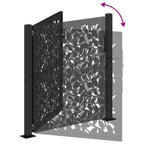 Cancello da giardino nero 100x100 cm in acciaio con design a foglia