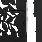 Cancello da giardino nero 100x100 cm in acciaio con design a foglia
