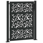 Cancello da giardino nero 100x125 cm in acciaio con design a foglia