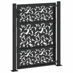 Cancello da giardino nero 100x125 cm in acciaio con design a foglia