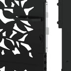 Cancello da giardino nero 100x125 cm in acciaio con design a foglia