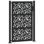 Cancello da giardino nero 100x150 cm in acciaio con design a foglia