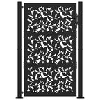 Cancello da giardino nero 100x150 cm in acciaio con design a foglia