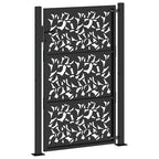 Cancello da giardino nero 100x150 cm in acciaio con design a foglia