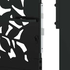 Cancello da giardino nero 100x150 cm in acciaio con design a foglia