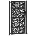 Cancello da giardino nero 100x175 cm in acciaio con design a foglia