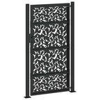 Cancello da giardino nero 100x175 cm in acciaio con design a foglia