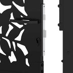 Cancello da giardino nero 100x175 cm in acciaio con design a foglia