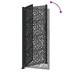 Cancello da giardino nero 100x200 cm in acciaio con design a foglia