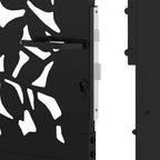 Cancello da giardino nero 100x200 cm in acciaio con design a foglia