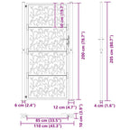 Cancello da giardino nero 100x200 cm in acciaio con design a foglia