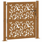 Cancello da giardino 100x100 cm in acciaio corten con design a foglia