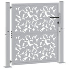 Cancello da giardino 100x100 cm in acciaio corten con design a foglia