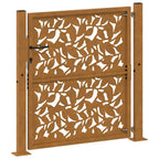 Cancello da giardino 100x100 cm in acciaio corten con design a foglia