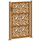 Cancello da giardino 100x125 cm in acciaio corten con design a foglia
