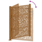 Cancello da giardino 100x125 cm in acciaio corten con design a foglia