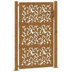 Cancello da giardino 100x150 cm in acciaio corten con design a foglia