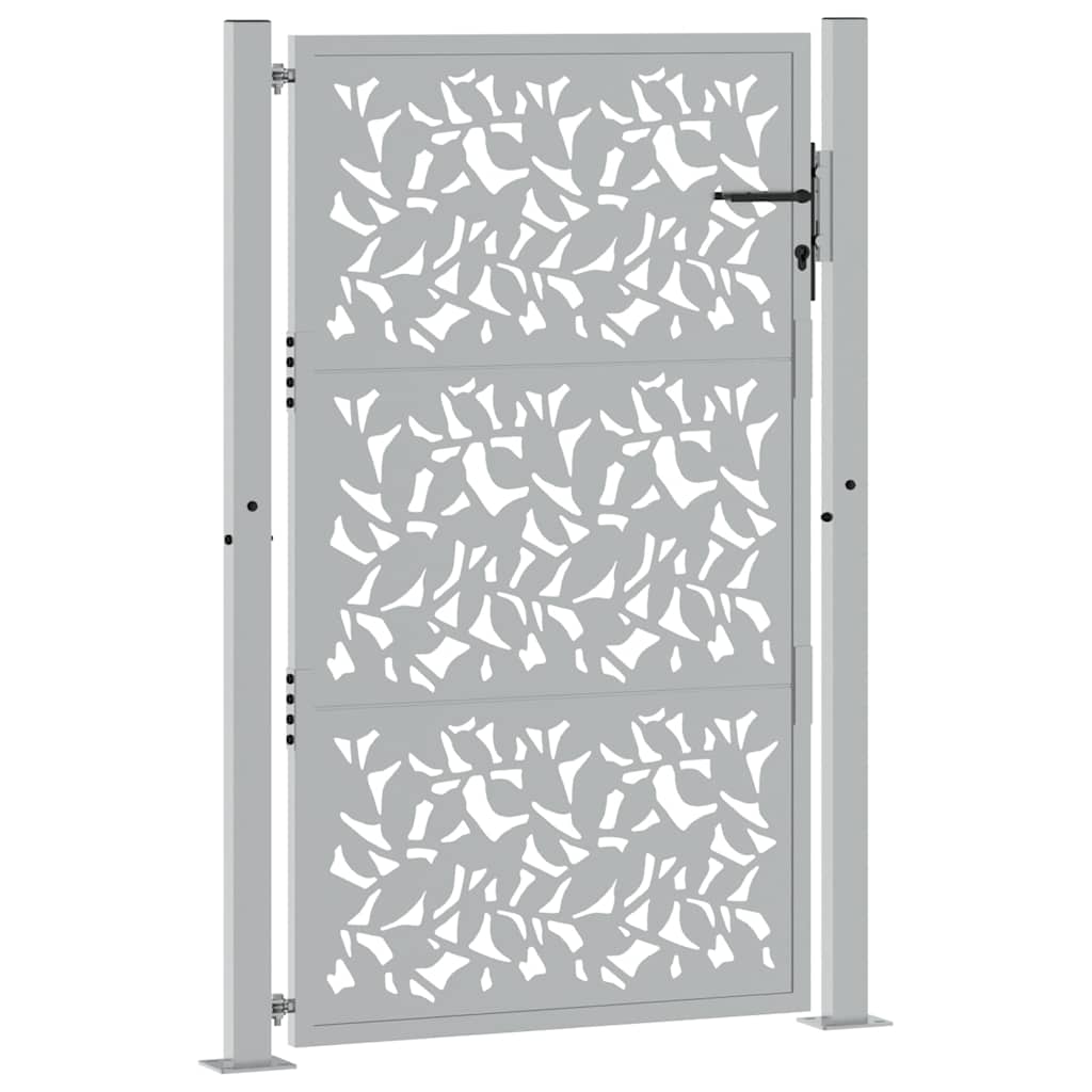 Cancello da giardino 100x150 cm in acciaio corten con design a foglia