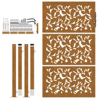Cancello da giardino 100x150 cm in acciaio corten con design a foglia