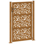 Cancello da giardino 100x150 cm in acciaio corten con design a foglia
