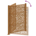 Cancello da giardino 100x150 cm in acciaio corten con design a foglia