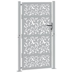 Cancello da giardino 100x175 cm in acciaio corten con design a foglia