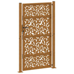 Cancello da giardino 100x175 cm in acciaio corten con design a foglia