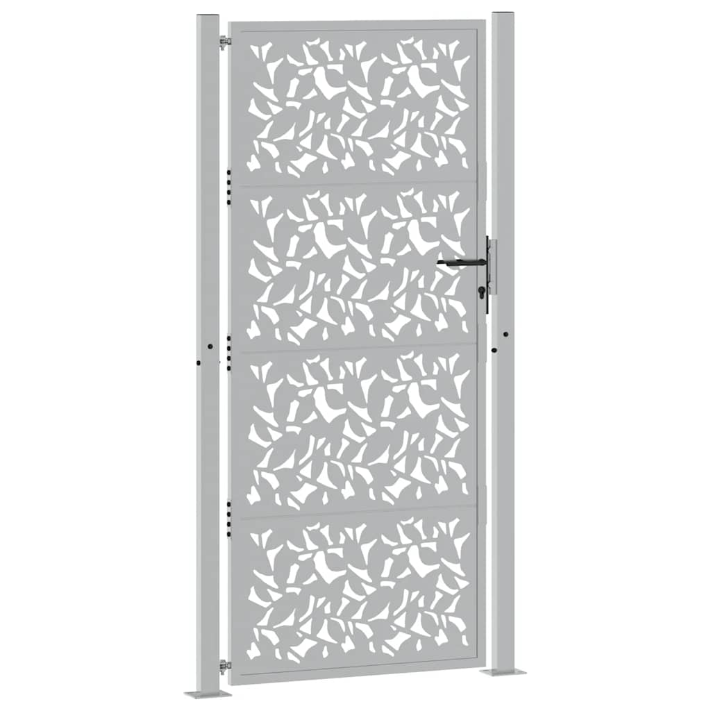 Cancello da giardino 100x200 cm in acciaio corten con design a foglia