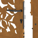 Cancello da giardino 100x200 cm in acciaio corten con design a foglia