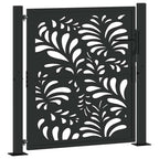 Cancello da giardino nero 100x100 cm in acciaio design ondulato