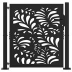Cancello da giardino nero 100x100 cm in acciaio design ondulato