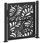 Cancello da giardino nero 100x100 cm in acciaio design ondulato