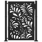 Cancello da giardino nero 100x125 cm in acciaio con design ondulato